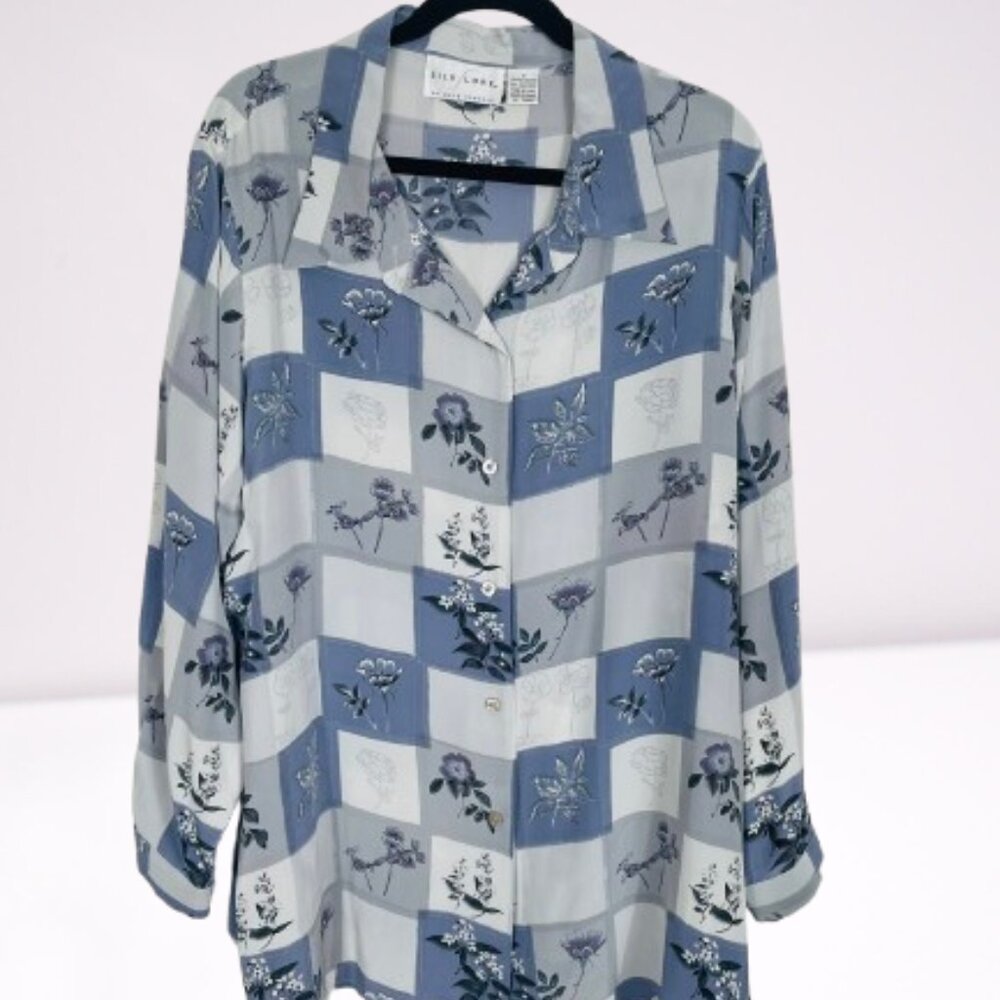 Silk Lore By Beth Terrell Silk Patchwork Floral S… - image 2